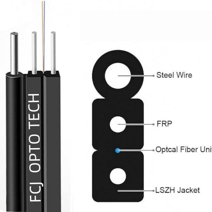 चौथा इनडोर आउटडोर GJYXCH ऑप्टिकल फाइबर ड्रॉप केबल FRP 1 2 4 कोर फाइबर ऑप्टिक केबल 4