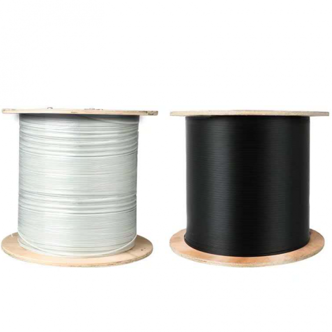 काले/सफेद स्टील तार या एफआरपी फाइबर ऑप्टिक ड्रॉप केबल FTTH फ्लैट GJXH इनडोर चमड़े केबल 6