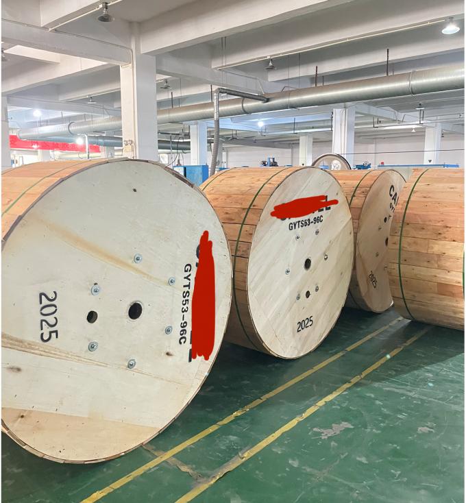 फैक्टरी स्टॉक आउटडोर डबल आर्मर्ड GYTS53-96 कोर फाइबर ऑप्टिक केबल डबल जैकेट G652D उसी दिन भेजा गया 10