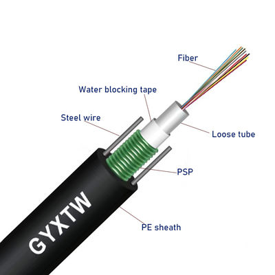 Factory Price 2/4/6/8/12/16/24 Core Telecommunication GYXTW Outdoor Communication Cable Single Mode Fiber Optic Cable Wi