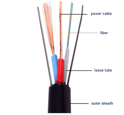 OEM Composite Fibra Cable Customized Outdoor Optical Fiber + Power cable 4 8 12 24 Core Hybrid Power Fiber Optical Cable