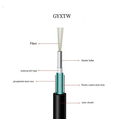 Factory Price 2/4/6/8/12/16/24 Core Telecommunication GYXTW Outdoor Communication Cable Single Mode Fiber Optic Cable Wi