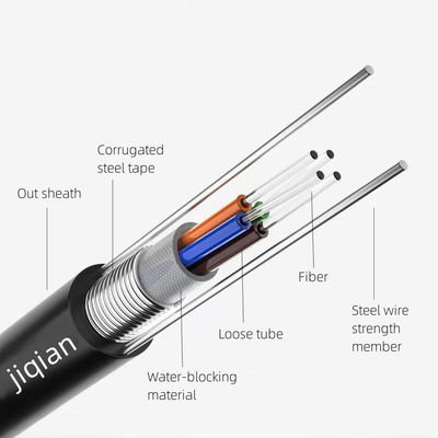 गुणवत्ता  Outdoor Aerial GYXTW Fiber Optic Cable Factory Direct 2 to 24 Core G652D Steel Armored कारखाना