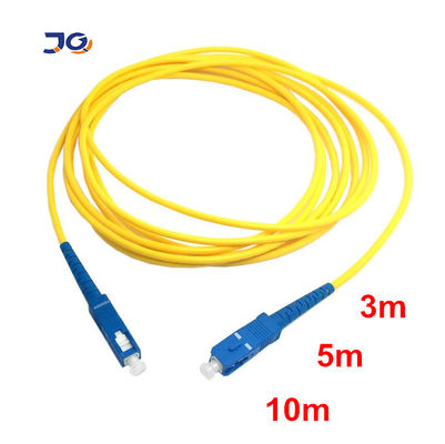 गुणवत्ता  Duplex OS2 9 125um SC to LC Single Mode Fiber Optic Patch Cord Low Loss कारखाना