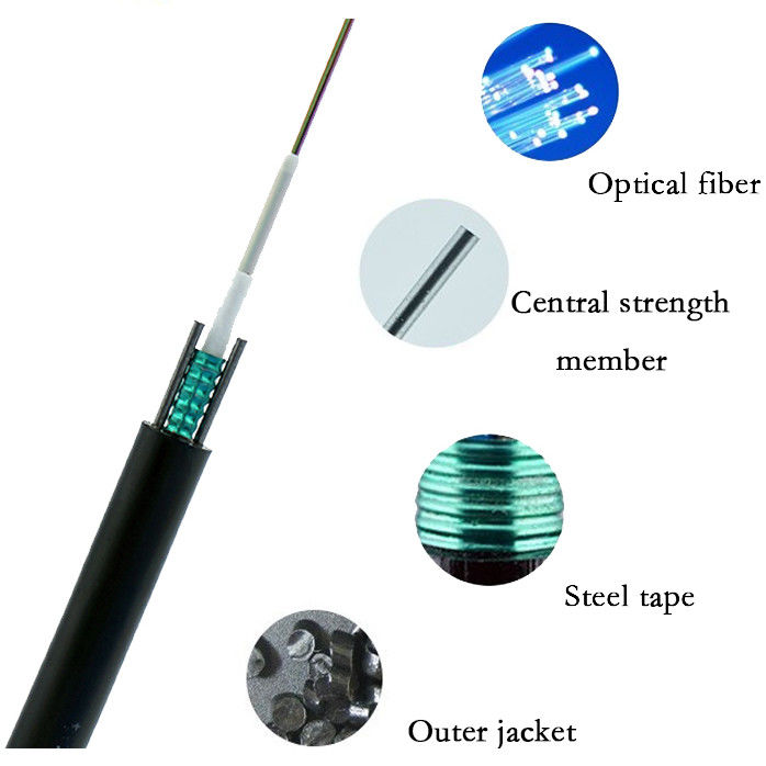 Factory Price 2/4/6/8/12/16/24 Core Telecommunication GYXTW Outdoor Communication Cable Single Mode Fiber Optic Cable Wi