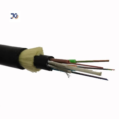 Aramid Yarn आउटडोर Aireal सिंगल मोड फाइबर ऑप्टिक केबल 24 कोर ADSS OFC फाइबर केबल