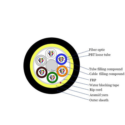 12 24 48 कोर ADSS फाइबर G652D हवाई स्व-समर्थित ऑप्टिकल केबल