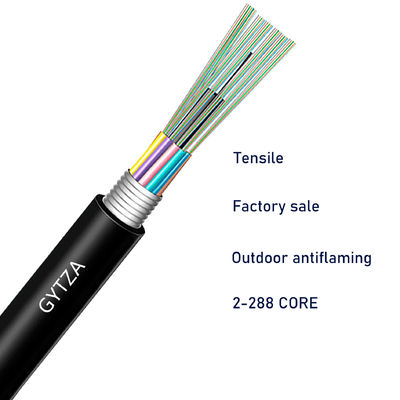 आउटडोर G652D GYTZA सिंगल मोड 4c 12c 36c 72c 96c लौ retardant ऑप्टिकल फाइबर केबल