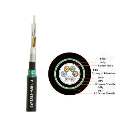 आउटडोर स्ट्रांग सिंगल मोड एल्यूमीनियम टेप बख्तरबंद फाइबर ऑप्टिक केबल GYFTA