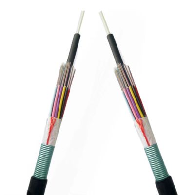 पीएसपी बख्तरबंद आउटडोर सभी सूखी फाइबर ऑप्टिक केबल GYFS स्टील टेप या एफआरपी के साथ बख्तरबंद