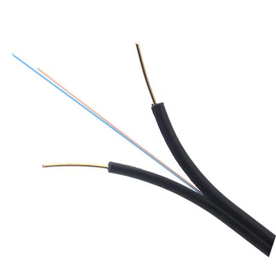 FTTH इनडोर ड्रॉप फाइबर ऑप्टिक केबल 1 2 4 कोर G652D LSZH GJXFH बेंड इनसेंसिटिव फाइबर ऑप्टिकल केबल
