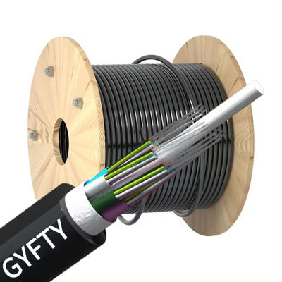 थोक आउटडोर गैर धातु 96 कोर एरियल डक्ट G652D GYFTY फाइबर ऑप्टिक केबल FRP के साथ