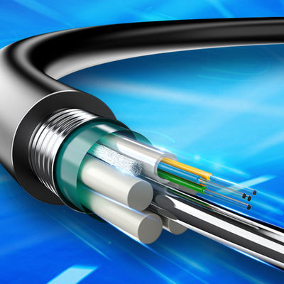 आउटडोर 48 कोर सिंगल मोड एरियल डक्ट बख्तरबंद GYTA फाइबर ऑप्टिक केबल