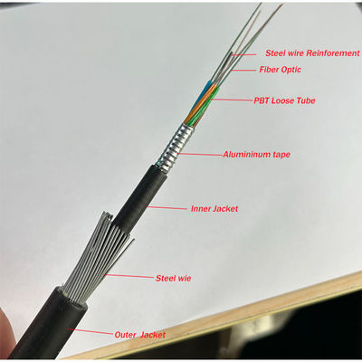 कृंतकों के खिलाफ पानी के नीचे भूमिगत GYTA33 GYTS33 स्टील तार बख्तरबंद फाइबर ऑप्टिक केबल