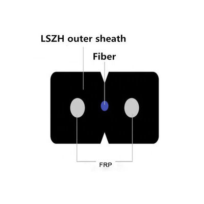FTTH ड्रॉप केबल 1 कोर G657A1 LSZH इंडोर ड्रॉप केबल GJXFH-1B6