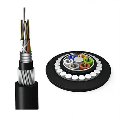 भूमिगत फाइबर ऑप्टिक केबल GYTA33 24 32 36 48 72 96 144 कोर G652D SM सीधे दफन बिछाने के लिए पनडुब्बी पानी के नीचे केबल