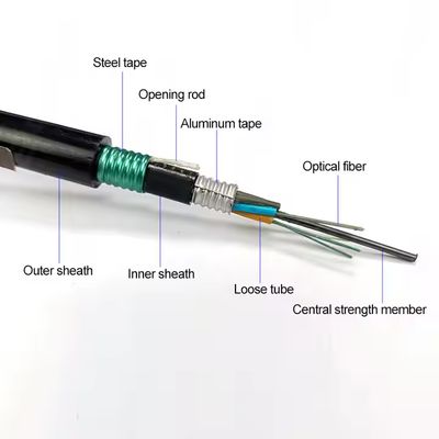 फैक्टरी स्टॉक आउटडोर डबल आर्मर्ड GYTS53-96 कोर फाइबर ऑप्टिक केबल डबल जैकेट G652D उसी दिन भेजा गया