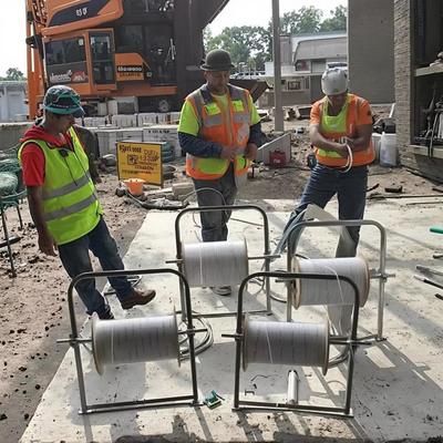 फोल्डेबल ऑप्टिकल फाइबर केबल पैच कॉर्ड ड्रॉप रैक केबल बिछाने उपकरण केबल रील तार निर्माण की निगरानी के लिए गाइडिंग रैक