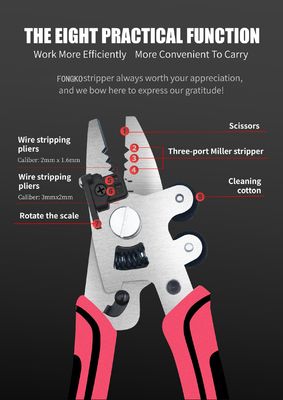 9-इन-1 ऑप्टिकल फाइबर स्ट्रिपर ऑप्टिकल फाइबर क्लीयर ऑप्टिकल केबल स्ट्रिपर