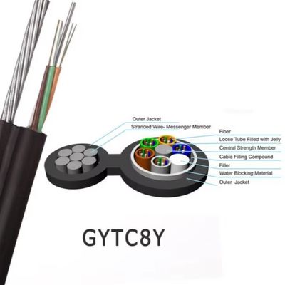 GYTC8S आकृति 8 फाइबर ऑप्टिक केबल 48/96 कोर आउटडोर सिंगलमोड G652D