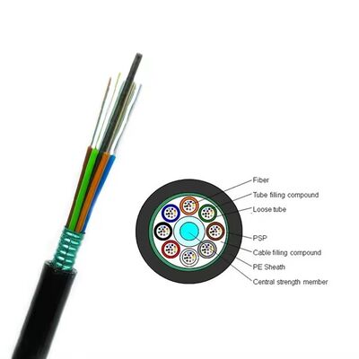 GYTS बख्तरबंद फाइबर ऑप्टिक केबल 288 कोर सिंगल मोड आउटडोर भूमिगत प्रत्यक्ष दफन ऑप्टिकल केबल स्टील टेप प्रबलित