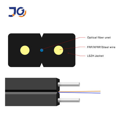 LSZH जैकेट 2 किमी / ड्रम एफटीटीएच फाइबर ऑप्टिक ड्रॉप केबल निर्माता