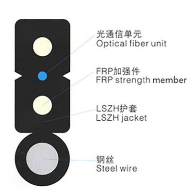 आउटडोर Gjyxfch G657 G652D फाइबर फीट ड्रॉप केबल सेल्फ सपोर्टिंग