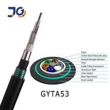 GYTA53 फाइबर ऑप्टिक केबल 48 96 कोर एल्यूमीनियम बख्तरबंद प्रत्यक्ष दफन नलिका