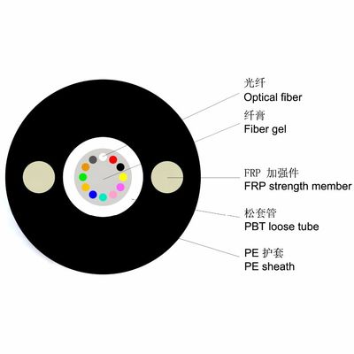 6 कोर GYFXTY सिंगल मोड G652D आउटडोर फाइबर ऑप्टिक केबल