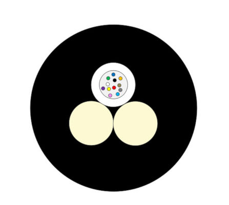 एफटीटीएच 12 कोर एडीएसएस ड्रॉप फाइबर ऑप्टिक केबल फंसे हुए ढीली ट्यूब