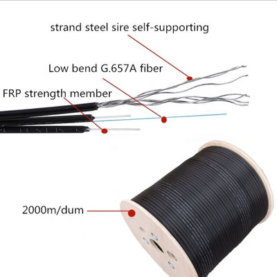Kfrp ताकत FTTH फाइबर ऑप्टिक ड्रॉप केबल LSZH जैकेट
