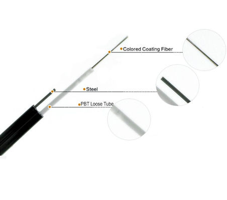 48 कोर फंसे स्टील वायर चित्रा 8 फाइबर केबल पीई जैकेट