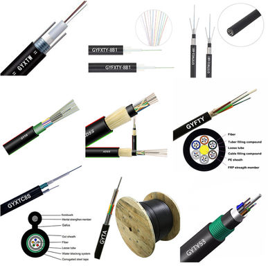 12 करोड़ GYTC8S फाइबर चित्रा 8 केबल ओवरहेड एप्लीकेशन स्टील बख़्तरबंद