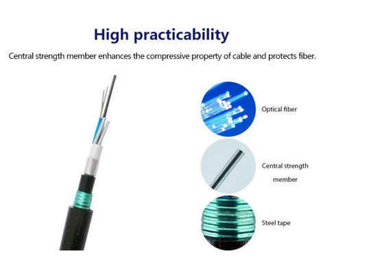 डबल शीथ GYTA53 अंडरग्राउंड फाइबर ऑप्टिक केबल डायरेक्ट बरीड वाटर रेसिस्टेंट