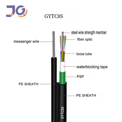 4 कोर सिंगलमोड चित्रा 8 हवाई अनुप्रयोग के लिए GYTC8S फाइबर ऑप्टिक केबल