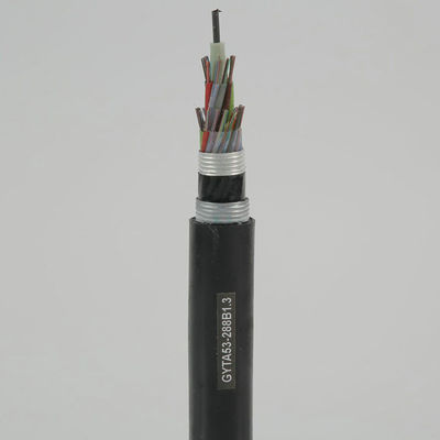 प्रत्यक्ष दफन स्टील टेप बख़्तरबंद 12 96 कोर फाइबर ऑप्टिक केबल की कीमत प्रति मीटर GYTA53