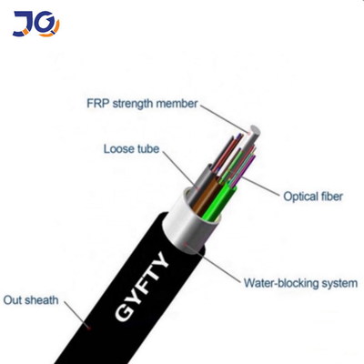 एफआरपी शक्ति सदस्य के साथ GYFTY आउटडोर एरियल 24 48 कोर फाइबर ऑप्टिक केबल